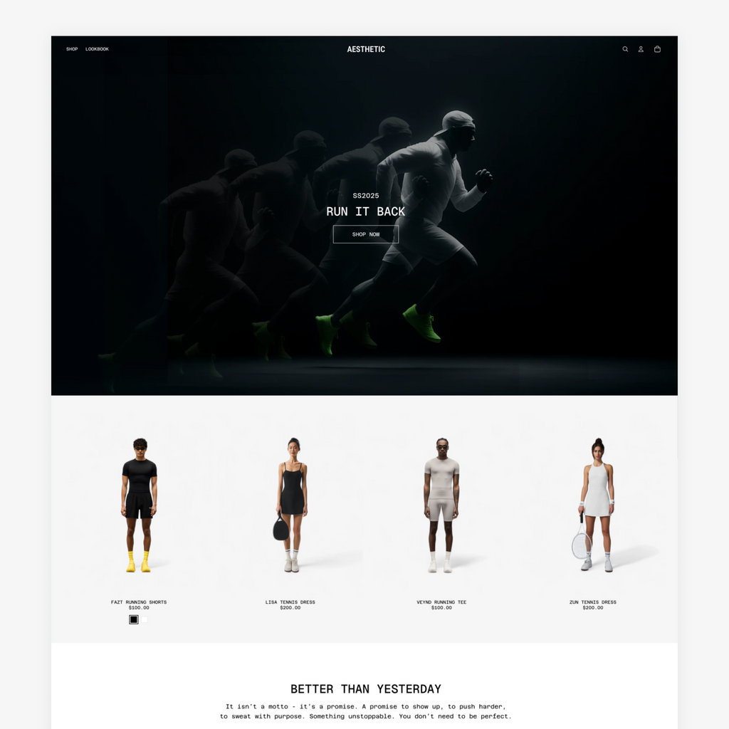Luxury sportswear, Shopify theme